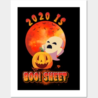 2020 Is BOO Sheet Halloween Ghost Posters and Art